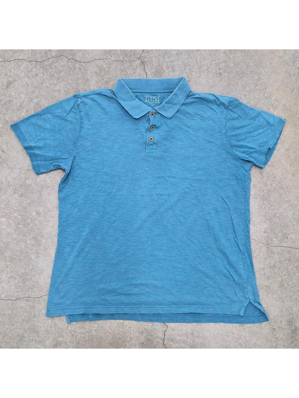 Simply Styled Plain Blue Polo Shirt